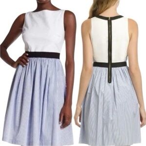 Kate Spade Broome Street Pinstripe Tank Dress Advent Blue Sz 6